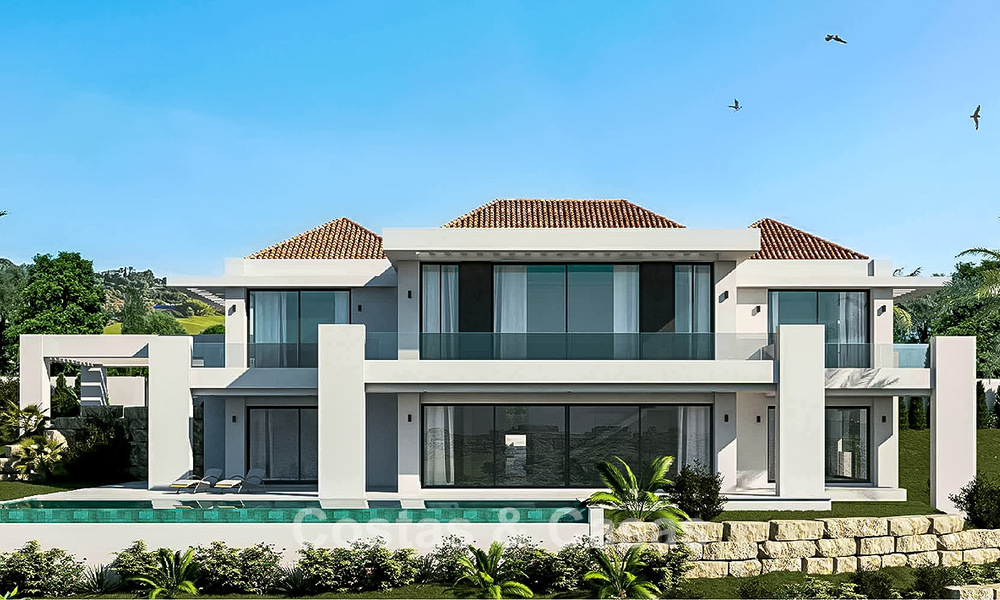 Villa neuve sur plan à vendre en bordure du terrain de golf à Mijas, Costa del Sol 775192