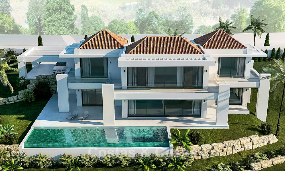 Villa neuve sur plan à vendre en bordure du terrain de golf à Mijas, Costa del Sol 775193