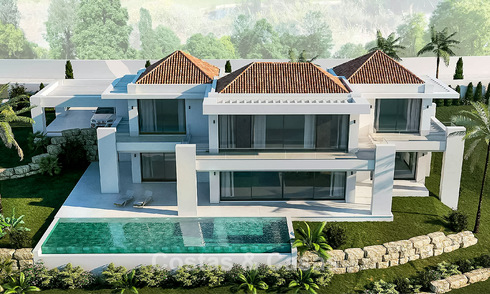 Villa neuve sur plan à vendre en bordure du terrain de golf à Mijas, Costa del Sol 775193