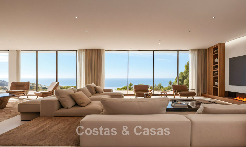 Villa de luxe de nouvelle construction avec vue imprenable sur la mer à vendre dans les collines de Mijas, Costa del Sol 775330