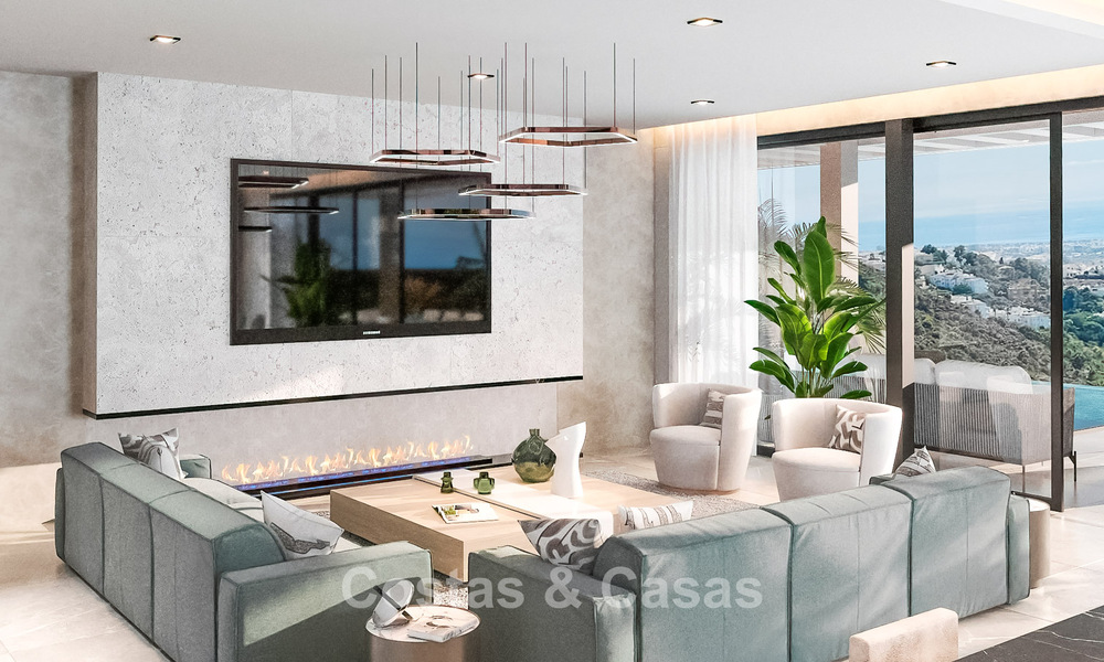 Villa design sophistiquée avec vue imprenable sur la mer à vendre à El Madroñal, Benahavis - Marbella 775267