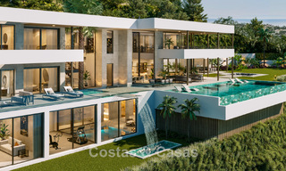 Impressionnante villa de nouvelle construction avec des vues à couper le souffle à vendre dans l'exclusif El Madroñal, Benahavis - Marbella 775285 