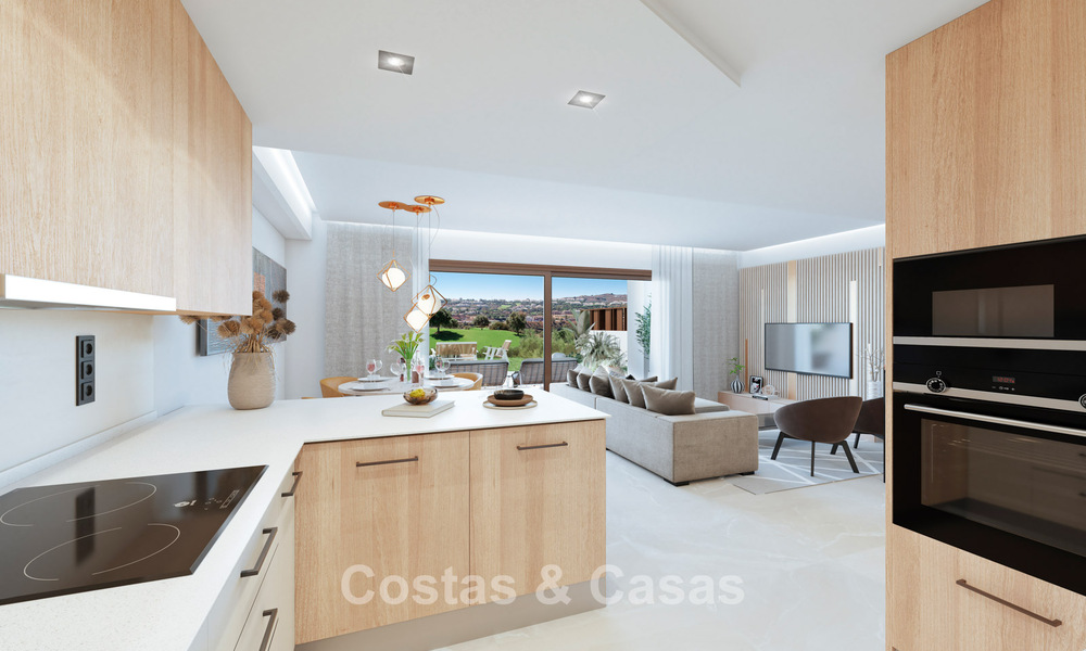 Maisons de ville neuves de 3 chambres à vendre dans un prestigieux complexe de golf à Mijas, Costa del Sol 775398