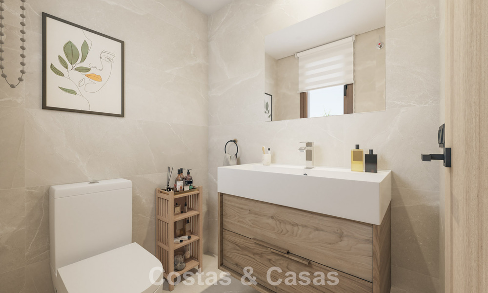 Maisons de ville neuves de 3 chambres à vendre dans un prestigieux complexe de golf à Mijas, Costa del Sol 775414