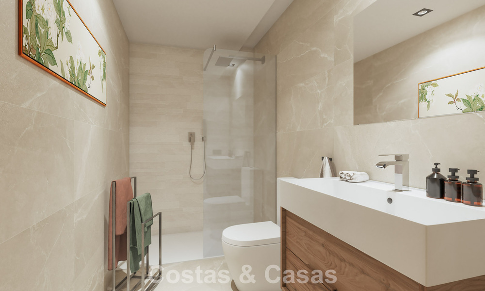 Maisons de ville neuves de 3 chambres à vendre dans un prestigieux complexe de golf à Mijas, Costa del Sol 775415