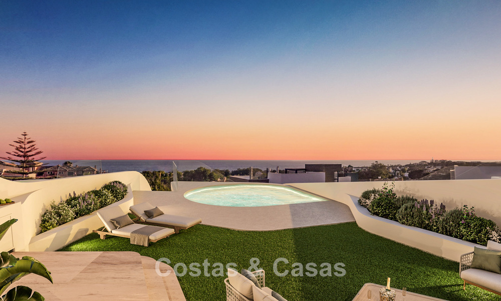 Nouveaux appartements spacieux avec vue sur le golf et la mer dans un style architectural avant-gardiste à vendre à l'est de Marbella 776192
