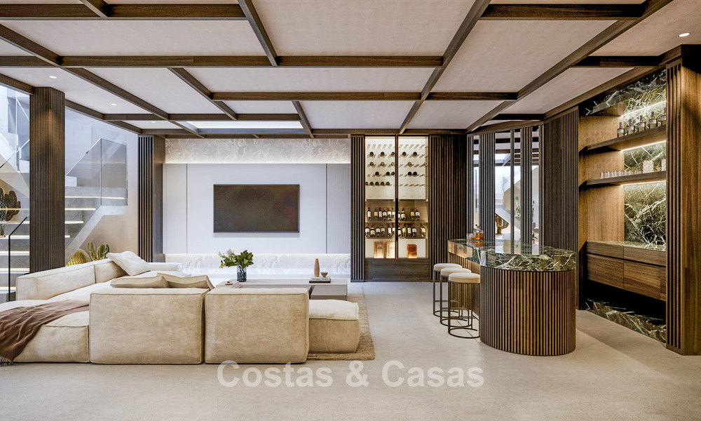 Nouveaux appartements spacieux avec vue sur le golf et la mer dans un style architectural avant-gardiste à vendre à l'est de Marbella 776198