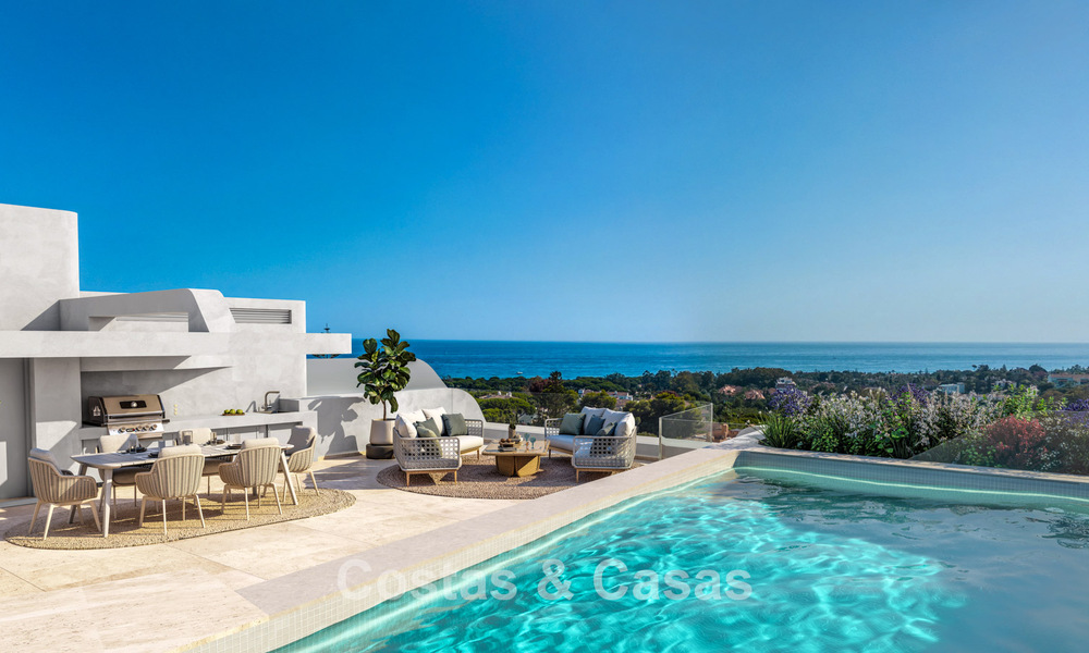 Nouveaux appartements spacieux avec vue sur le golf et la mer dans un style architectural avant-gardiste à vendre à l'est de Marbella 776200