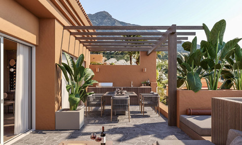 Penthouse en duplex rénové à vendre, à distance de marche des commodités dans la vallée du golf de Nueva Andalucia, Marbella 776318