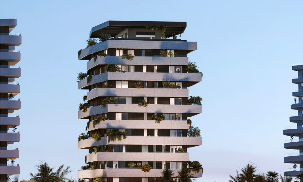 6 luxueux penthouses en duplex avec vue sur la mer à vendre directement sur la promenade de la plage du centre de Malaga 777523