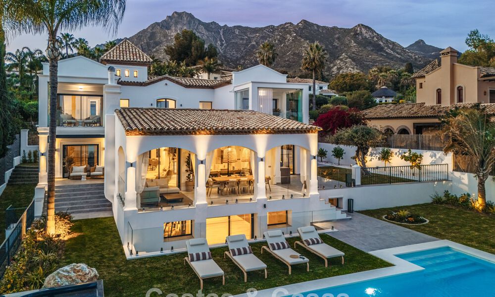 Villa de luxe raffinée de style méditerranéen moderne à vendre avec vue sur la mer dans un complexe fermé sur le Golden Mile de Marbella 778750