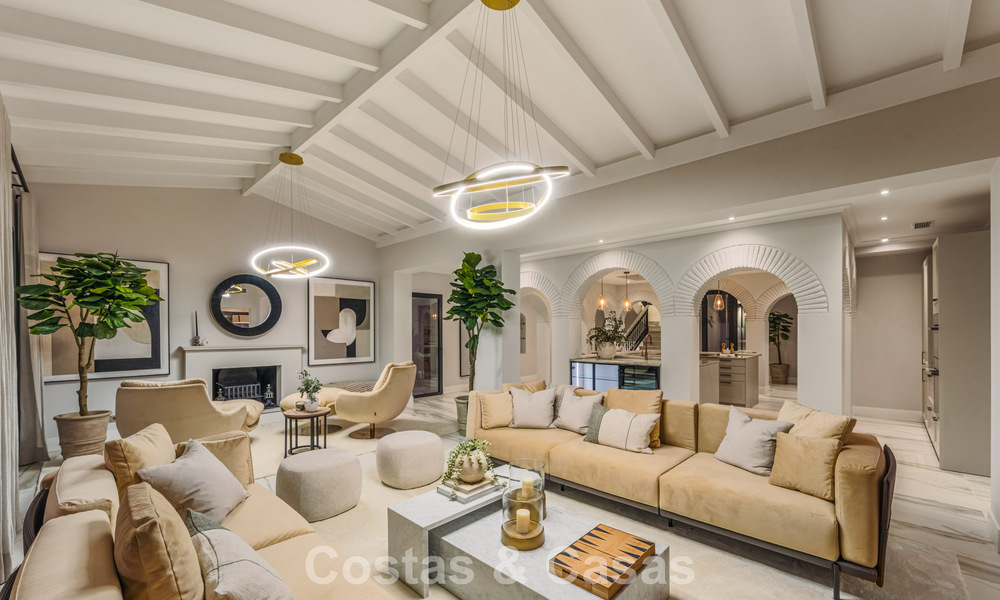 Villa de luxe raffinée de style méditerranéen moderne à vendre avec vue sur la mer dans un complexe fermé sur le Golden Mile de Marbella 778755