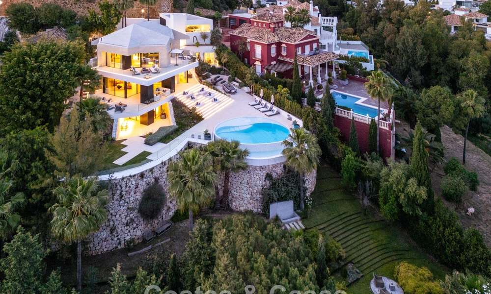 Villa design avant-gardiste avec vue panoramique sur la mer à vendre dans une résidence fermée à Benahavis - Marbella 779972