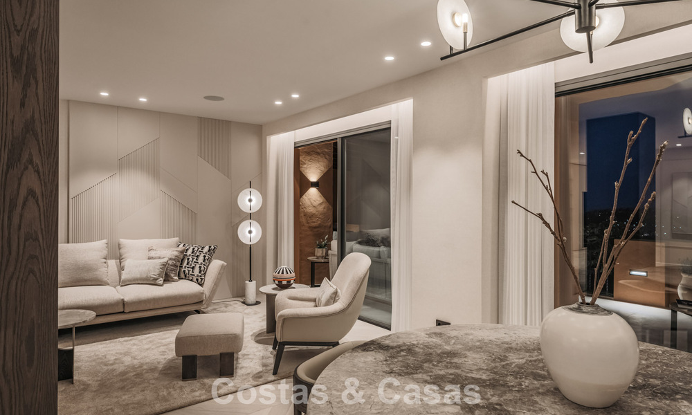 Appartement de première classe avec vue panoramique sur la mer à vendre dans la vallée du golf de Nueva Andalucia, Marbella 780260