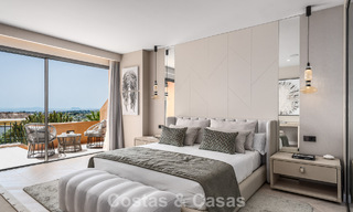 Appartement de première classe avec vue panoramique sur la mer à vendre dans la vallée du golf de Nueva Andalucia, Marbella 780282 