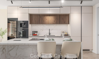 Appartement de première classe avec vue panoramique sur la mer à vendre dans la vallée du golf de Nueva Andalucia, Marbella 780286 