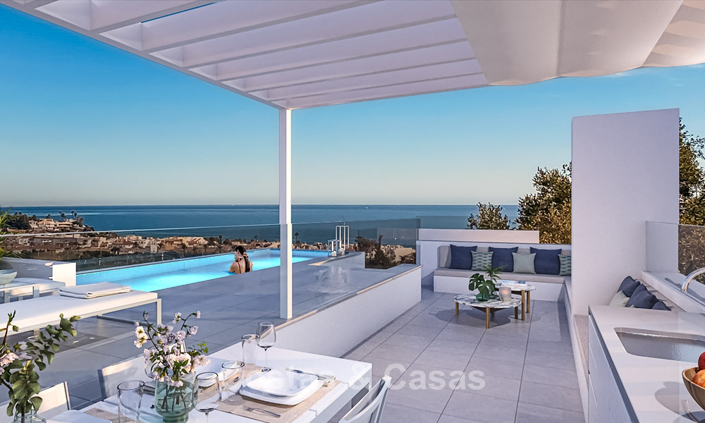 Appartements de luxe contemporains neufs avec vue sur la mer à vendre près d'un golf à La Cala de Mijas, Costa del Sol 781168