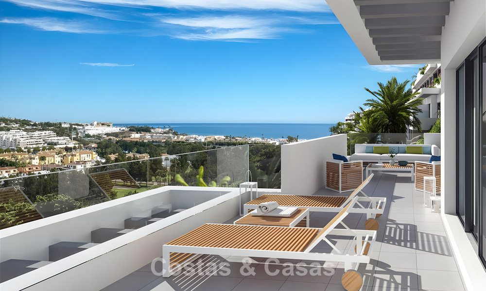 Appartements de luxe contemporains neufs avec vue sur la mer à vendre près d'un golf à La Cala de Mijas, Costa del Sol 781169