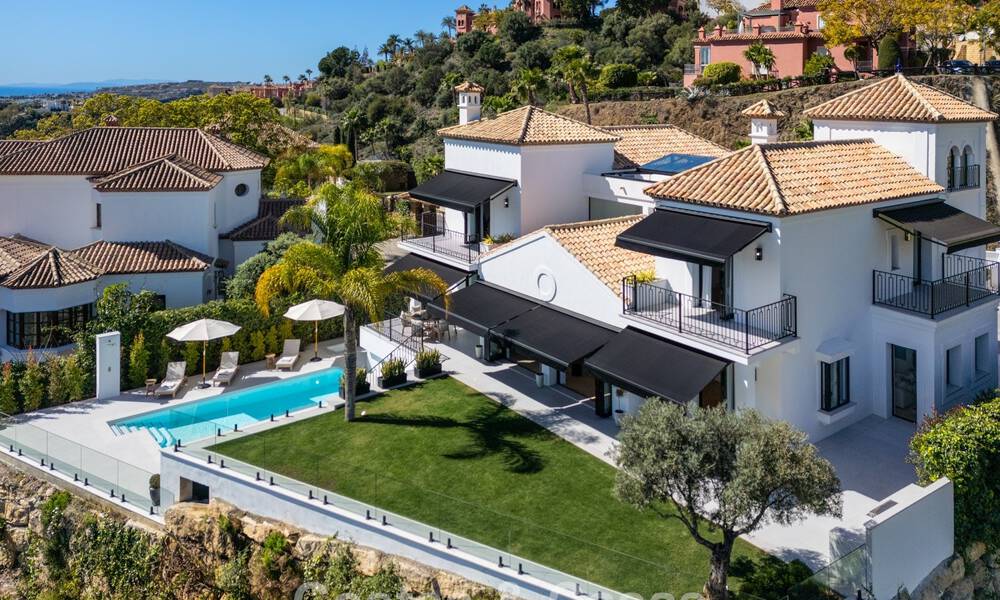 Villa de luxe à l'architecture espagnole contemporaine et vue sur la mer, prête à emménager, à vendre à Marbella - Benahavis 781373