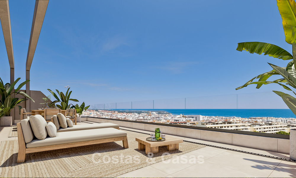 Lancement! Appartements neufs et élégants à vendre avec vue panoramique sur la mer près du centre d'Estepona 781392
