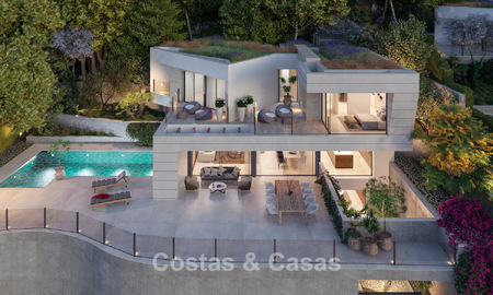Villa neuve haut de gamme avec vue sur la mer à vendre dans un quartier verdoyant à l'est du centre de Malaga 782568