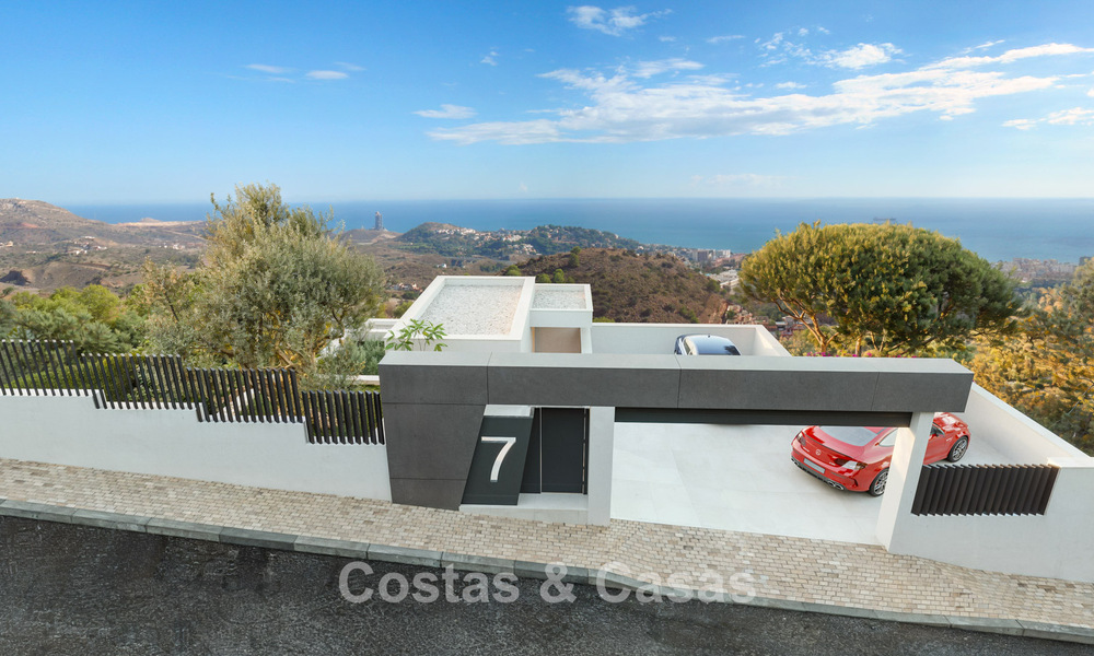 Villa moderne neuve avec vue panoramique sur la mer à vendre, entourée de verdure, à l'est du centre de Malaga 782580