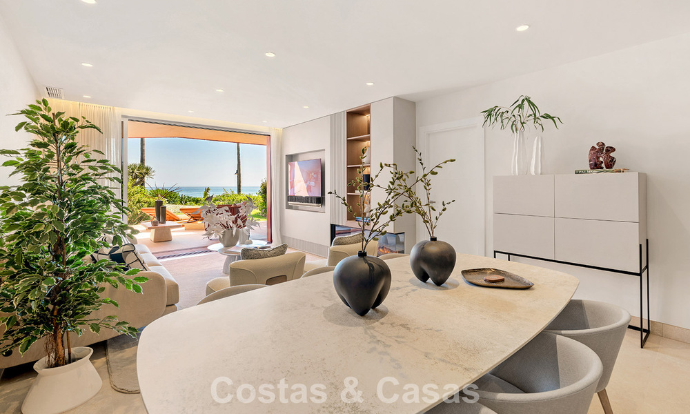 Appartement de luxe rénové avec vue dégagée sur la mer à vendre, en première ligne de plage, entre Marbella et Estepona 783426