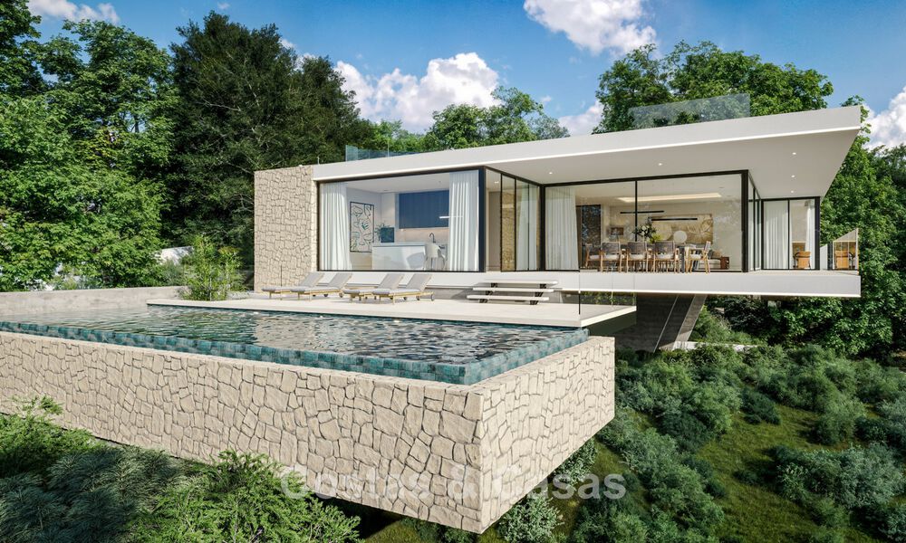 Villa neuve sur plan à l'architecture avant-gardiste à vendre sur les collines de Marbella - Benahavis 783398