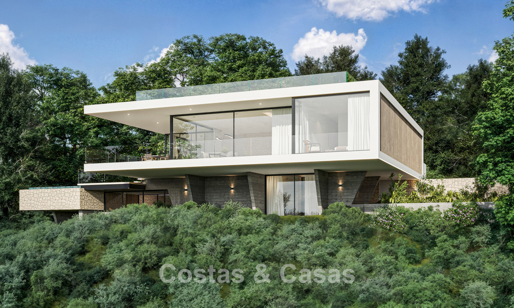 Villa neuve sur plan à l'architecture avant-gardiste à vendre sur les collines de Marbella - Benahavis 783399