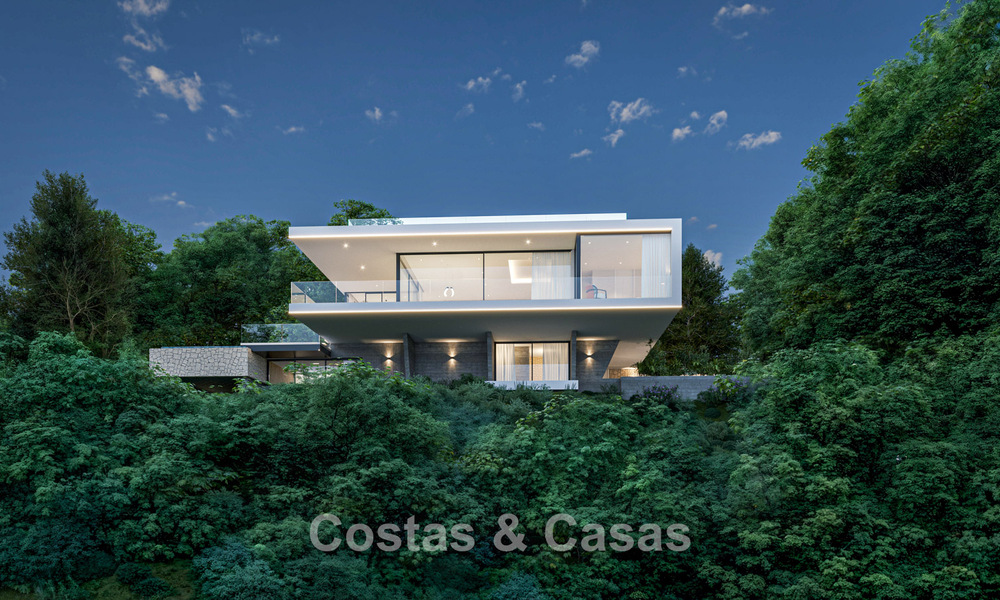 Villa neuve sur plan à l'architecture avant-gardiste à vendre sur les collines de Marbella - Benahavis 783401