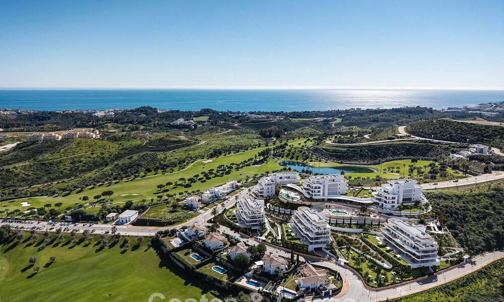 Lancement ! Appartements avec vue panoramique sur la mer à vendre, en première ligne de golf à Mijas Costa, Costa del Sol 784982