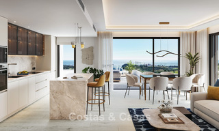 Lancement ! Appartements avec vue panoramique sur la mer à vendre, en première ligne de golf à Mijas Costa, Costa del Sol 784984 