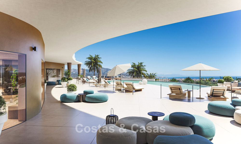 Lancement ! Appartements avec vue panoramique sur la mer à vendre, en première ligne de golf à Mijas Costa, Costa del Sol 784985