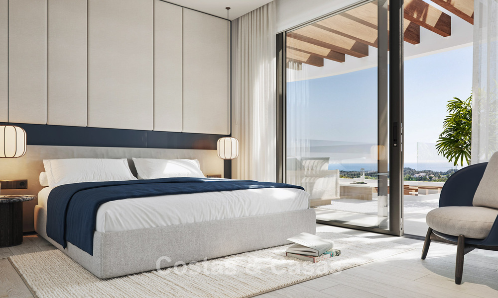Lancement ! Appartements avec vue panoramique sur la mer à vendre, en première ligne de golf à Mijas Costa, Costa del Sol 784987