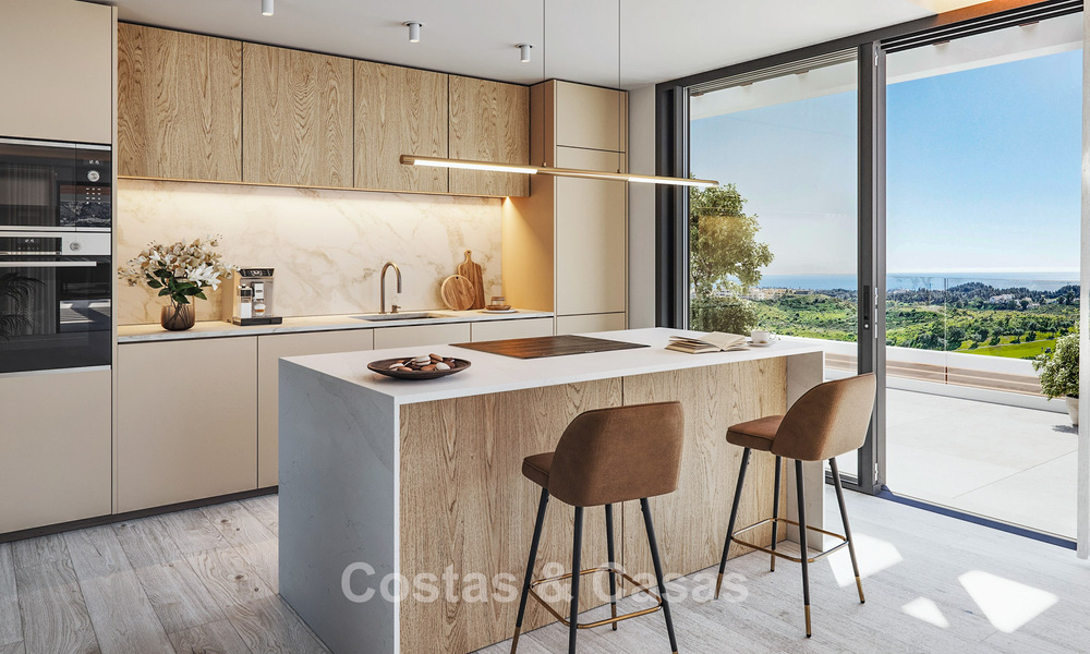 Lancement ! Appartements avec vue panoramique sur la mer à vendre, en première ligne de golf à Mijas Costa, Costa del Sol 784988