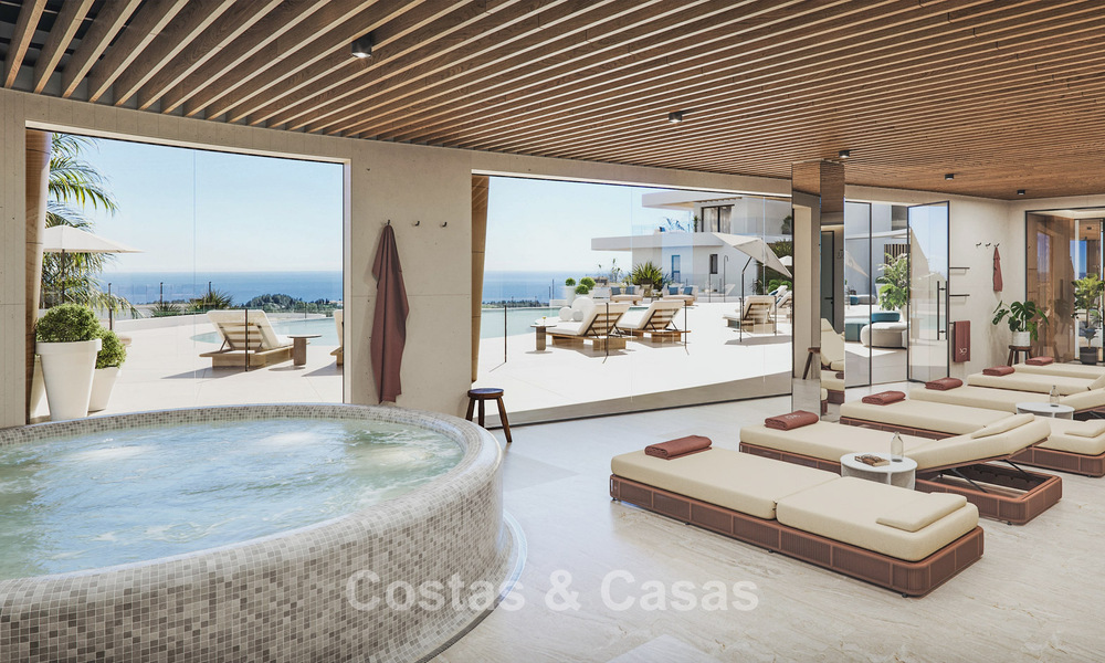 Lancement ! Appartements avec vue panoramique sur la mer à vendre, en première ligne de golf à Mijas Costa, Costa del Sol 784990
