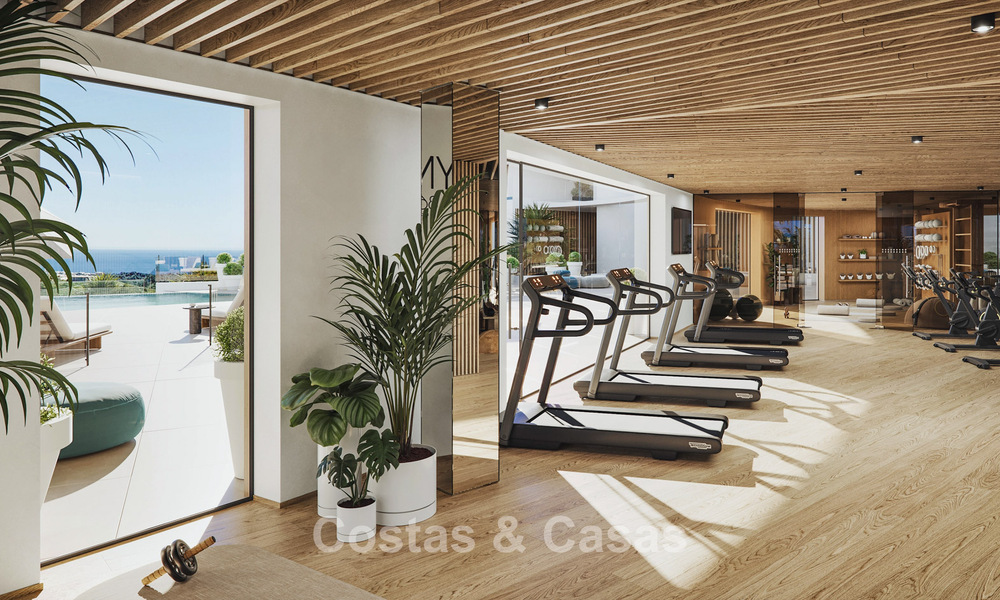 Lancement ! Appartements avec vue panoramique sur la mer à vendre, en première ligne de golf à Mijas Costa, Costa del Sol 784991