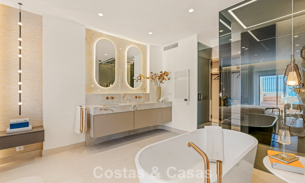 Penthouse avec vue sur la mer à vendre dans une résidence sécurisée en bord de mer, sur le New Golden Mile, entre Marbella et Estepona 785061