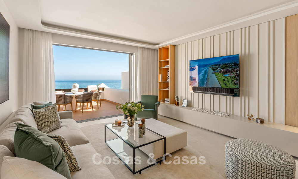 Penthouse rénové avec vue sur la mer à vendre en front de mer sur le New Golden Mile, entre Marbella et Estepona 785299