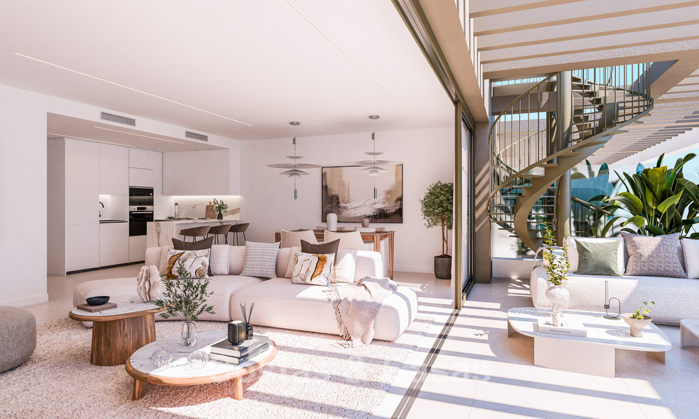 Lancement! Appartements innovants sur plan avec vue panoramique sur la mer à vendre près du centre-ville d'Estepona 785260