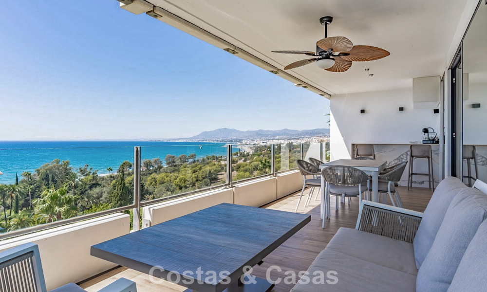 Appartement contemporain rénové de 3 chambres avec vue dégagée sur la mer à vendre à l'est du centre de Marbella 785516