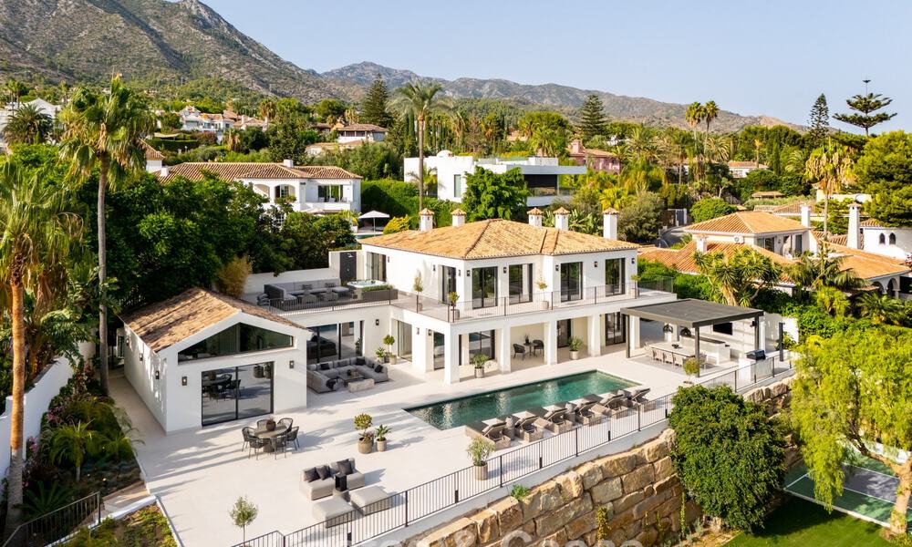 Spacieuse villa de luxe à l'architecture méditerranéenne moderne à vendre sur le Golden Mile de Marbella 785529