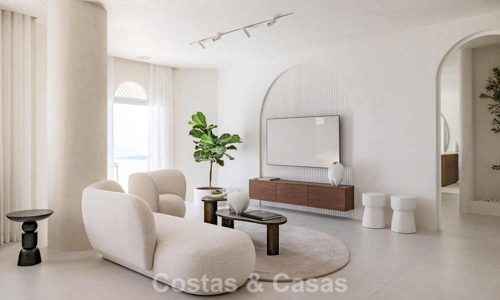 Penthouse contemporain rénové avec piscine privée et vue panoramique sur la mer à vendre sur le Golden Mile de Marbella 787005