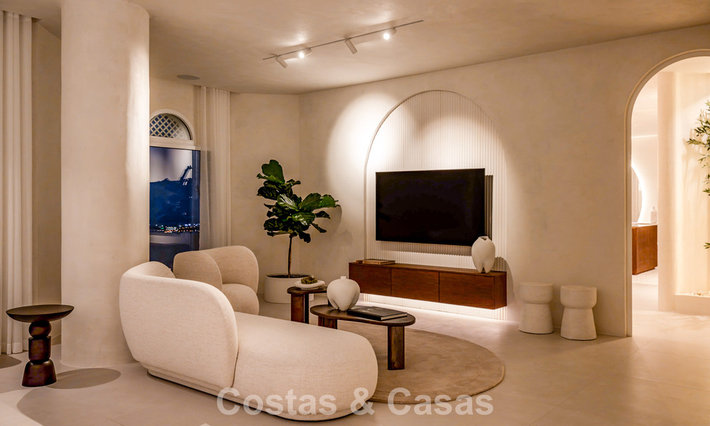 Penthouse contemporain rénové avec piscine privée et vue panoramique sur la mer à vendre sur le Golden Mile de Marbella 787014