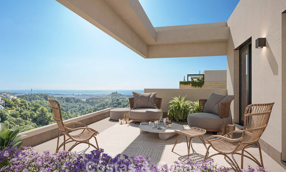 Lancement ! Appartements innovants sur plan à vendre avec vue sur la mer dans les collines de Marbella Est 787024