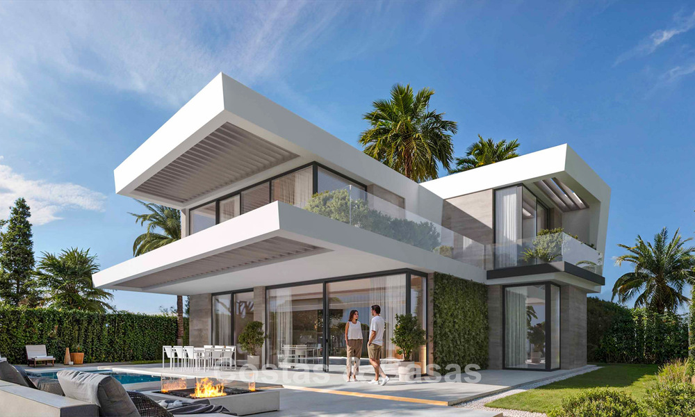 Villas exclusives sur plan à l'architecture avant-gardiste à vendre à 200 m de la plage à Mijas Costa 787487