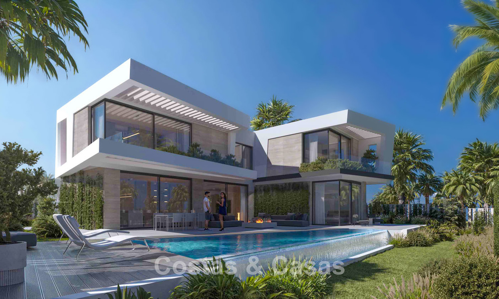 Villas exclusives sur plan à l'architecture avant-gardiste à vendre à 200 m de la plage à Mijas Costa 787489