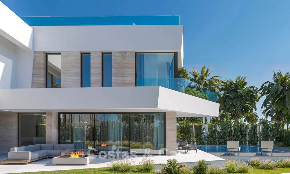 Villas exclusives sur plan à l'architecture avant-gardiste à vendre à 200 m de la plage à Mijas Costa 787510