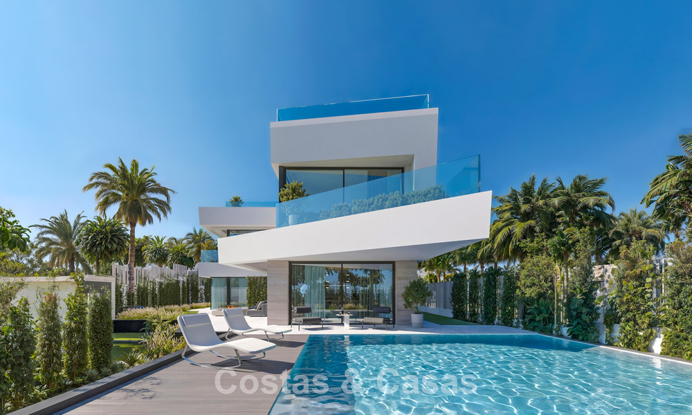 Villas exclusives sur plan à l'architecture avant-gardiste à vendre à 200 m de la plage à Mijas Costa 787511