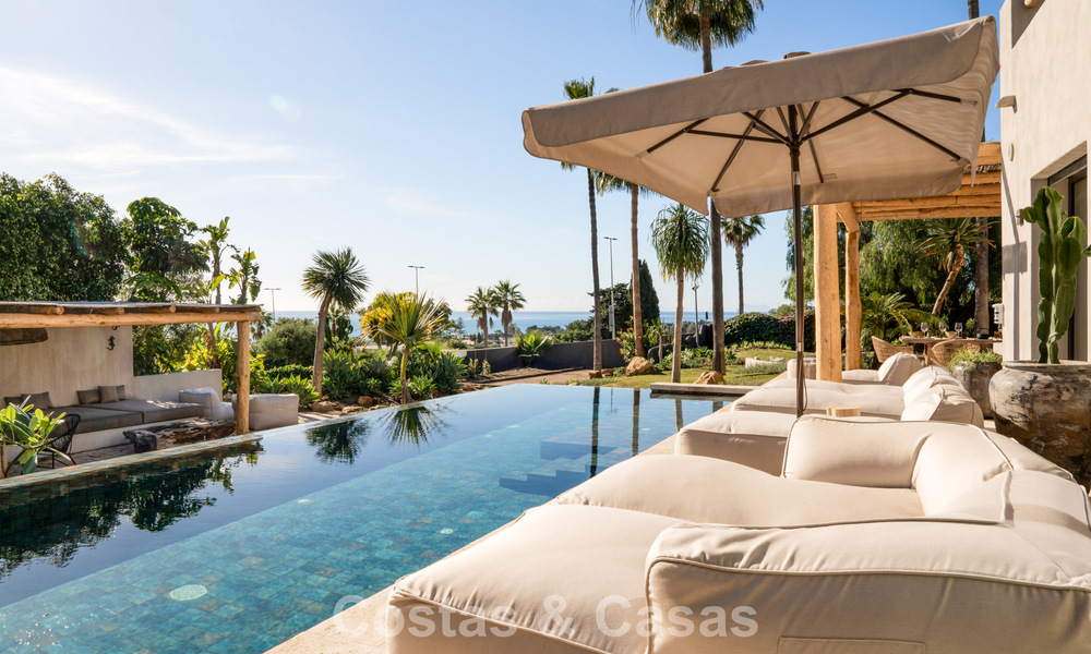 Villa prête à emménager, dans le style chic d'Ibiza, avec vue sur la mer, à vendre sur le nouveau Golden Mile entre Marbella et Estepona 787774